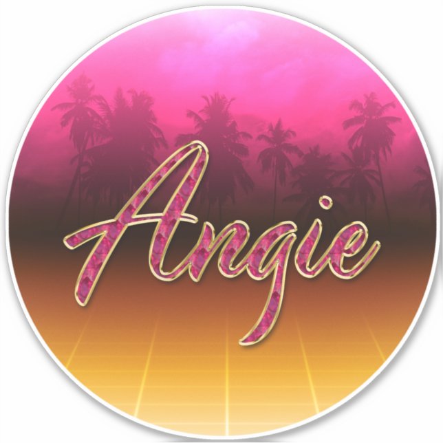 Adesivo Angie Vorname Name golden pink Aufkleber Sticker (Frente)