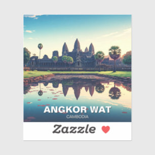 Adesivo Angkor Wat Cambodja no amanhecer
