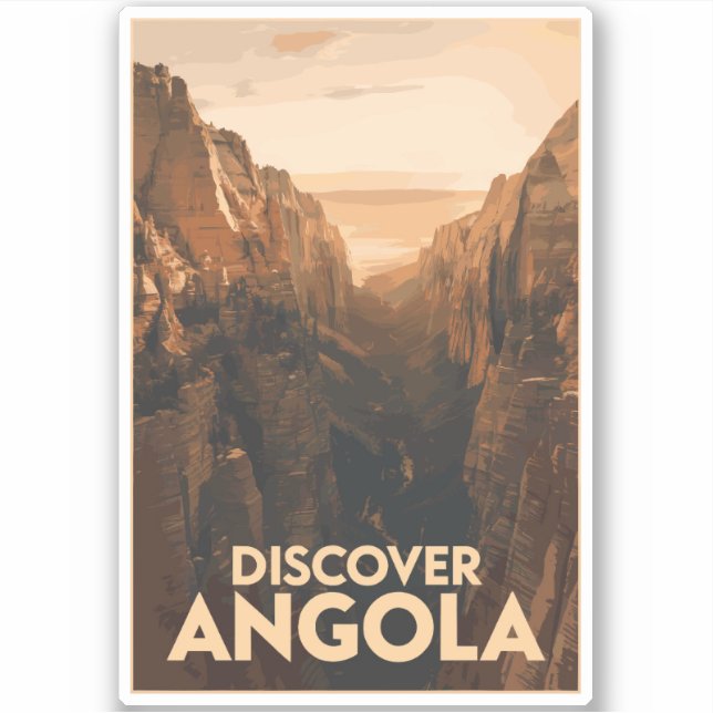 Adesivo Angola Lubango Viagem Art Vintage (Frente)