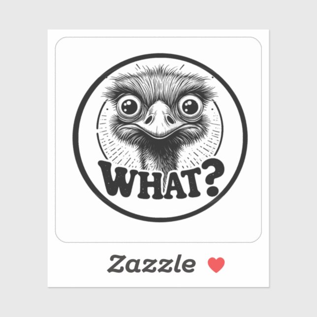 Adesivo "Angry Emu What" Vinyl (Folha)