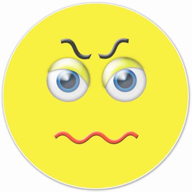 Adesivo Angry Mad Grumpy Emoji (Frente)