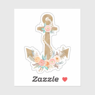 Adesivo Ângulo Floral de Aquarela Náutica