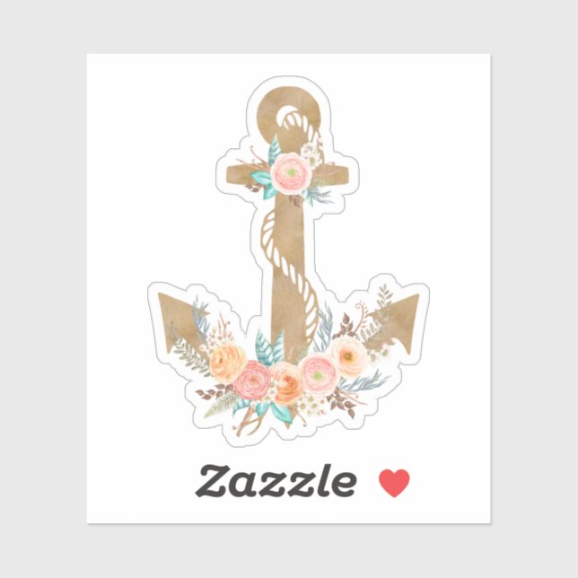 Adesivo Ângulo Floral de Aquarela Náutica (Folha)