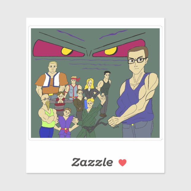 Adesivo animação de colegas de classe inspirada (Folha)