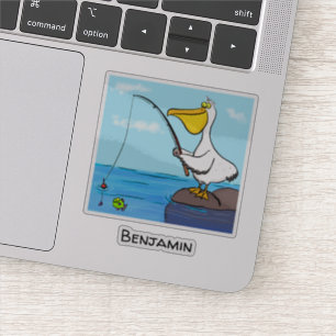 Adesivo Animação pelicana de pesca