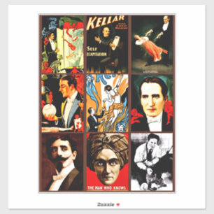 Adesivo animados mágicos ilusionistas psicólogos