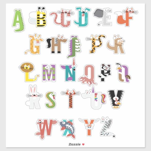 ADESIVO ANIMAIS A-Z (Folha)