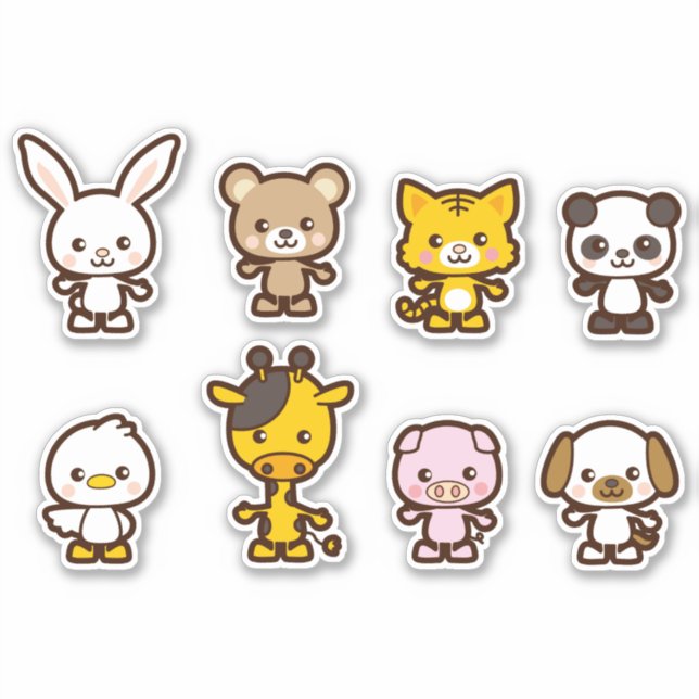 Adesivo animais bonitos vinil Sticker (Frente)