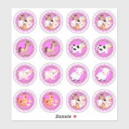 Adesivo Animais de criação são pintados a tinta da rosa cl