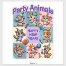 Animais de festa "Feliz ano novo"