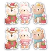 Animais de Natal em roupas festivas