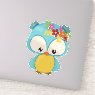 Adesivo Animais primavera, Coruja Fresca, Coruja Pequena,