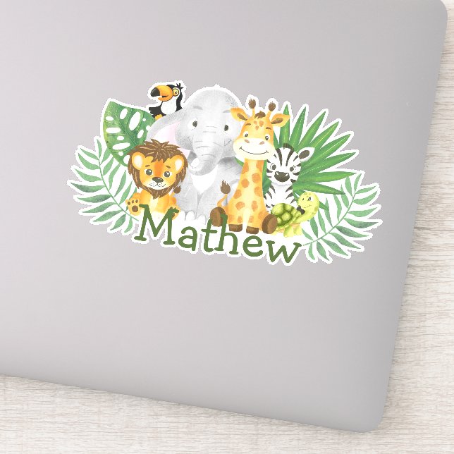 Adesivo Animais Selvagens Cóteos de Floresta Selvagem Safa (Detalhe)