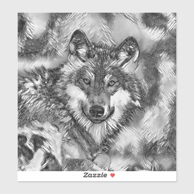 Adesivo AnimalArtBW_Wolf_001 (Folha)