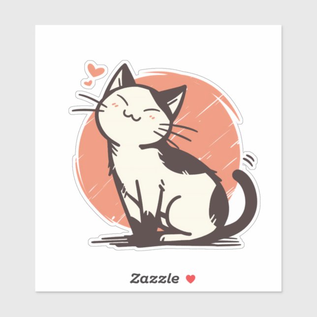 Adesivo Anime Chibi Tuxedo Cat (Folha)