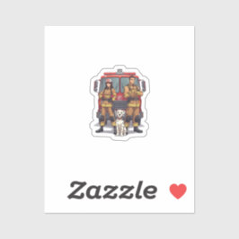 Adesivo Anime Firefighter Team & Dalmatian Vinyl Sticker