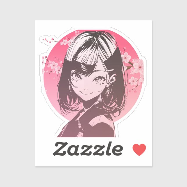 Adesivo Anime Girl stylish sticker (Folha)
