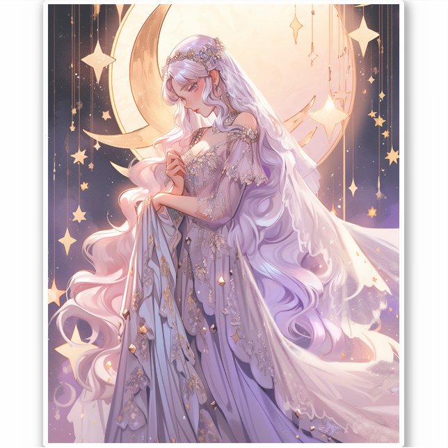 Adesivo Anime Moon Princess Fantasy Art (Frente)