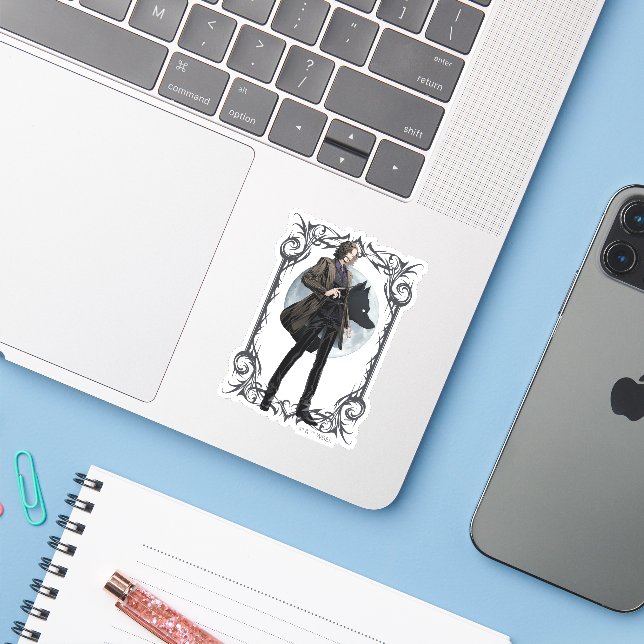 Adesivo Anime Sirius Black Animagus (Notebook com iPhone)