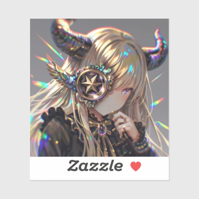 Adesivo Anime Steampunk Horned Beauty com o Star Monocle (Folha)