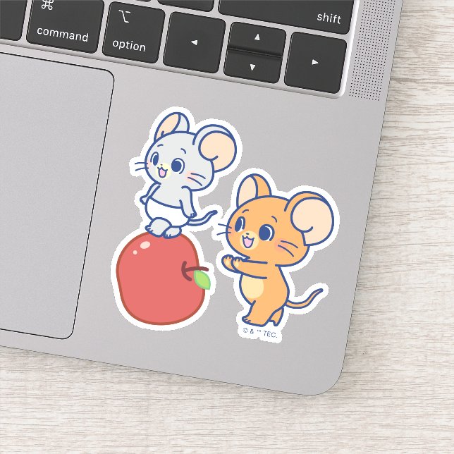 Adesivo Anime Tuffy e Jerry Apple Rolling (Detalhe)