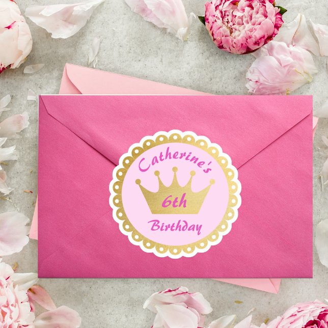 Adesivo Aniversário da Princesa Real Rosa (Criador carregado)