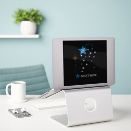 Adesivo aniversário de 21 anos Azul e Preto Personalizado