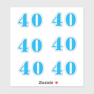 Adesivo aniversário de 40 anos Número 40 - Cor Azul - Cor 