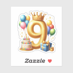 Adesivo Aniversário de 9 anos de Ouro