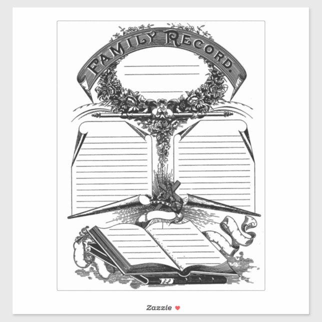 Adesivo Aniversário do Registro Familiar, Casamento de Mor (Folha)