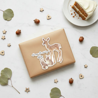 Adesivo Aniversário Fawn E Bunnies Sticker