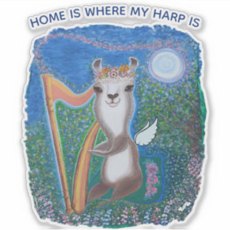 Adesivo Anjo da Lua com Harpa