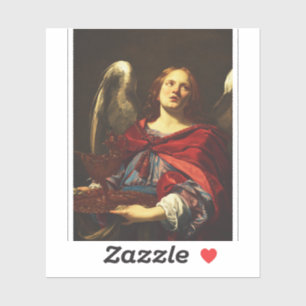 Adesivo Anjo segurando o vaso e a toalha