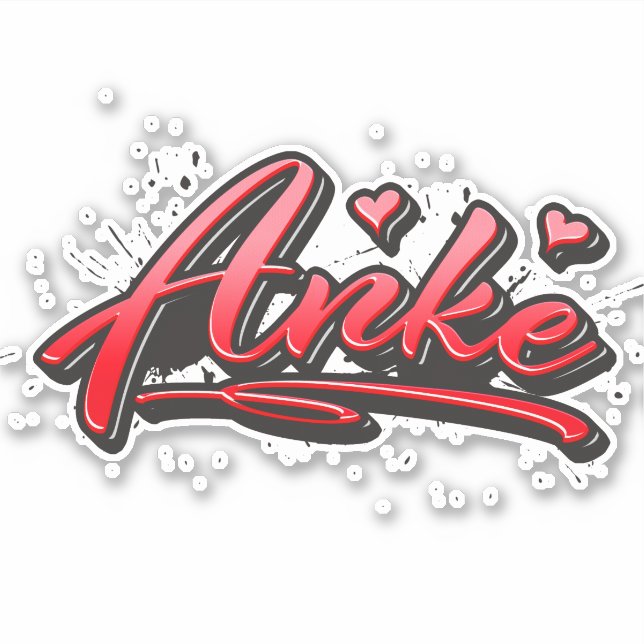Adesivo Anke red Heart Graffiti Aufkleber Sticker (Frente)