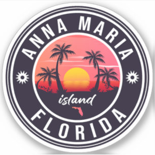 Adesivo Anna Maria Island Florida Beach Retro Souvenir 60