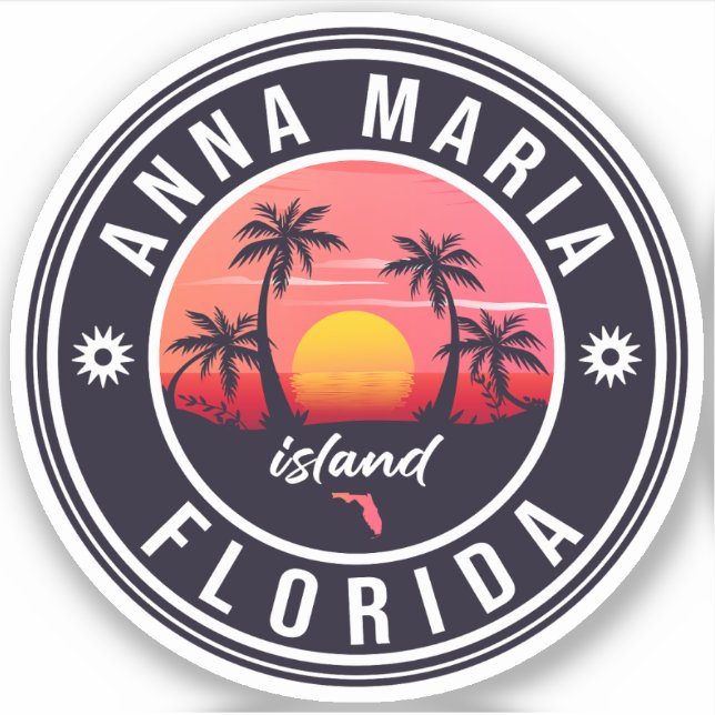 Adesivo Anna Maria Island Florida Beach Retro Souvenir 60  (Frente)