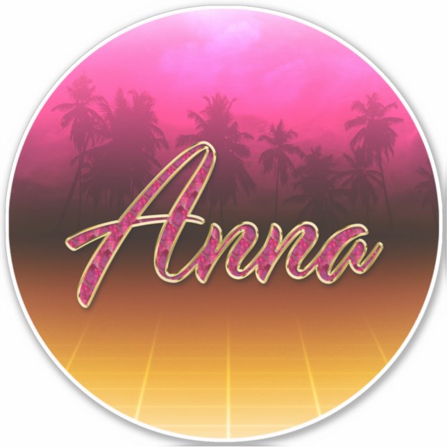 Adesivo Anna Vorname Name golden pink Aufkleber Sticker (Frente)