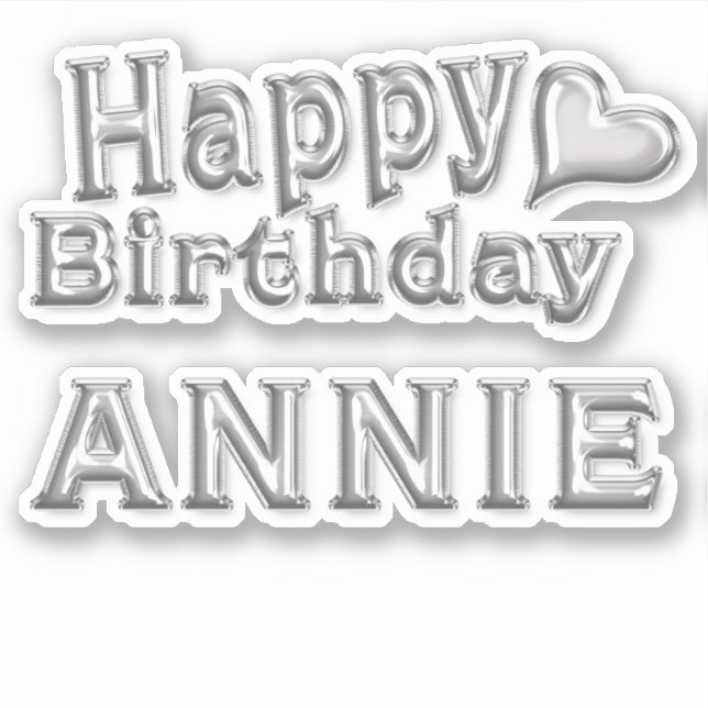 Adesivo Annie Happy Birthday silver Aufkleber Sticker (Frente)