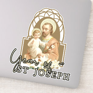 Adesivo Ano das Ruas. Joseph Child Jesus Oração Católica