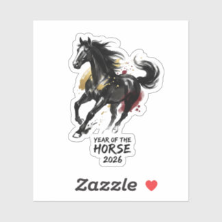 Adesivo Ano Novo Chinês 2026 Cavalo Arte