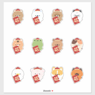 Adesivo Ano Novo Lunar - Red Packet Fortune