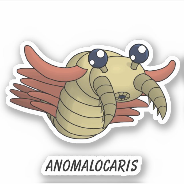 Adesivo Anomalocaris - Vinil Animal Pré-Histórico (Frente)