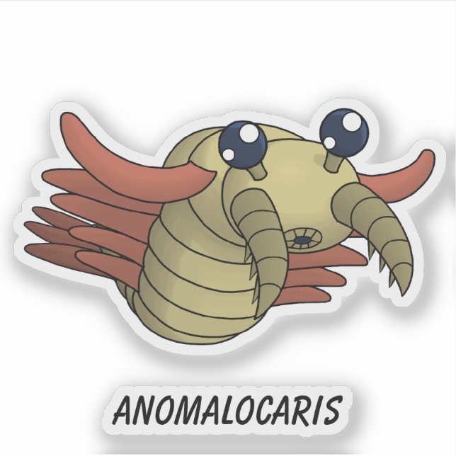 Adesivo Anomalocaris - Vinil Animal Pré-Histórico (Frente)