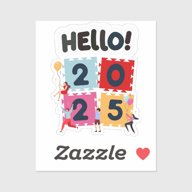 Adesivo Anos novos para Felizes anos novos 2025 (Folha)