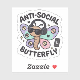Adesivo Anti-Social Butterfly Sticker – introvert design