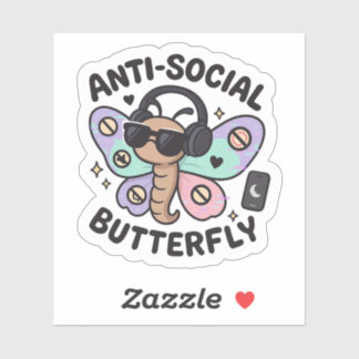 Adesivo Anti-Social Butterfly Sticker – introvert design