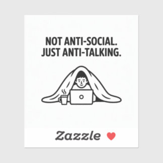 Adesivo Anti-Talking - Engraçado Introduvert Sticker