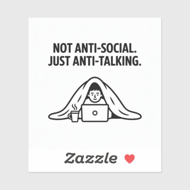 Adesivo Anti-Talking - Engraçado Introduvert Sticker (Folha)