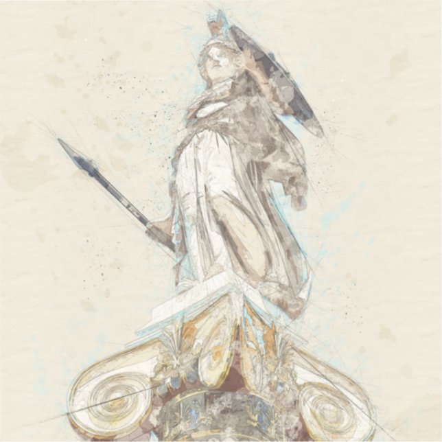 Adesivo Antiga Estátua grega de Athena (Frente)