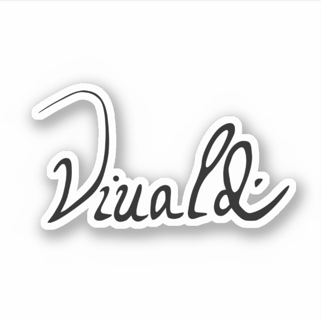 Adesivo Antonio Vivaldi Assinatura (Frente)